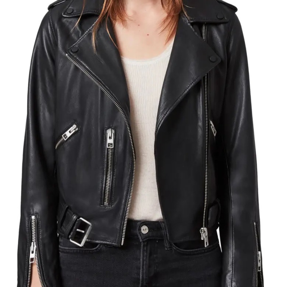 Allsaints balfern leather biker jacket
